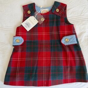 The Beaufort Bonnet Company Red Plaid Kids Formal Dress